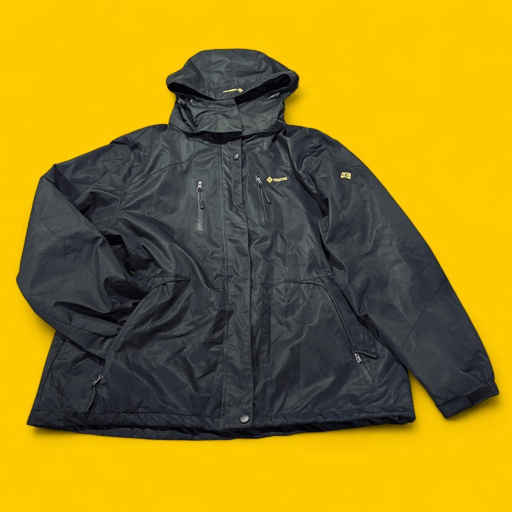 Black Hooded Outdoor Utility Workwear Winter Simple Men’s Jacket XXL